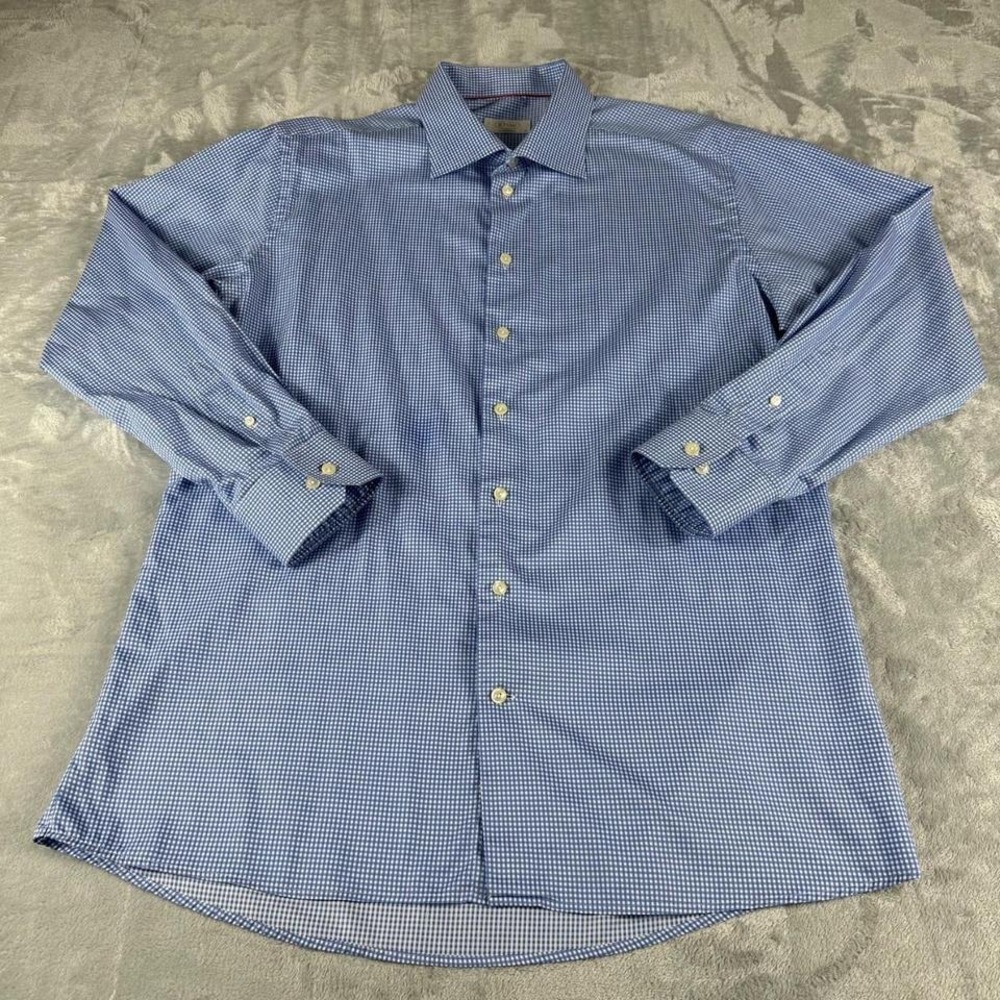 Eton Contemporary Dress Shirt Mens 46 18 XXL Blue Business Professional Preppy